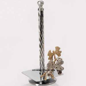 Stainless Steel Paper <b>Towel</b> Holder Stand Designed for Easy One Handed Operation Weighted Pomegranate Topper Paper <b>Towel</b> Holder - Product Image 4