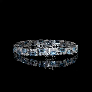 Bracelets élégants en argent 925 avec breloques, diamants personnalisés taille émeraude VVS, moissanite, style hip-hop, chaînes et maillons fins - Product Image 2