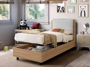 Lit Conteneur Simple, FABRIQUÉ EN ITALIE, Style Moderne avec Tête de Lit Rembourrée, Sommier à Lattes EVERGREENWEB - Product Image 6