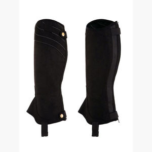 Nouvel Arrivage : Chaps d'équitation mi-longues pour hommes en cuir léger, au design optimal, avec impression de logo personnalisée, sangle et fer à cheval, pour l'équitation - Product Image 1