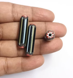 Cuentas de cristal Chevron Millefiori, accesorio suelto, Material de murano para la fabricación de joyas, cuentas de cristal y cristal - Product Image 3