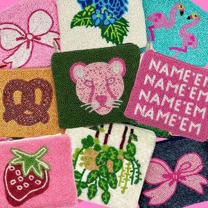 Monedero con Diseño Floral y Bordado de Cuentas, Monedero Hecho a Mano con Cuentas de Semillas para Accesorios - Product Image 3