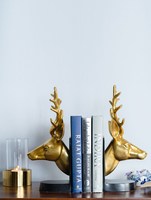 Porte-livres rectangulaires décoratifs sculpturaux en aluminium style Art Déco, tendance et élégants, lot de 2, pour étagère