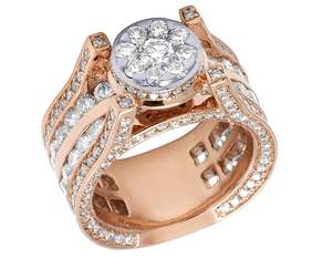 Rose <b>Gold</b> Plated S925 Silver Moissanite Diamond <b>Vintage</b> Style Round Moissanite Diamond Halo Style <b>Ring</b> For Women - Product Image 5