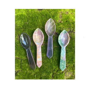 Cuillère en résine 3 pcs poignée cuillère pour servir des salades couverts faits à la main salade pour Offre Spéciale de couleur rose - Product Image 4