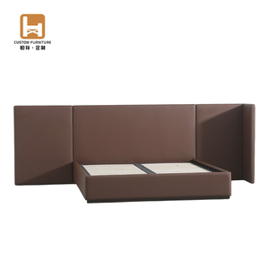Cama italiana Villa de lujo Precio de fábrica Venta al por mayor Star Hotel Villa B & B <span class=keywords><strong>Club</strong></span> Dormitorio Cama Super Madera maciza Cama grande - Product Image 1