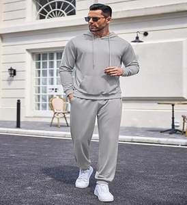Nuevo personalizado para hombre con logotipo estampado en blanco de talla grande Sudadera con capucha para hombre Unisex 100% algodón Jogging Sweatsuit para hombres - Product Image 1