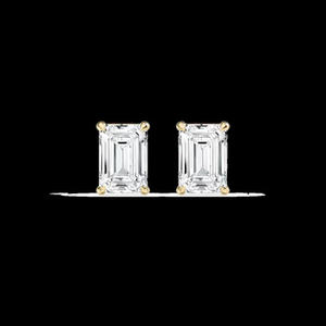 Boucles d'oreilles en or massif 14 carats, serties de diamants de laboratoire de taille ronde, certifiés IGI et GAI, 0,5 carats, coupe EF/VS, classique, à quatre griffes - Product Image 3