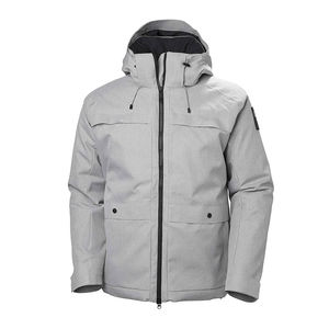 Parka en duvet d'oie pour homme, veste chaude de luxe mi-longue pour l'hiver froid, toile épaisse, fermeture éclair debout, logo personnalisé, style urbain - Product Image 4