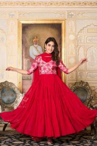 El último vestido de diseñador Anarkali de FabZone Faux Georgette Impreso Trabajo Ropa india y pakistaní - Product Image 5