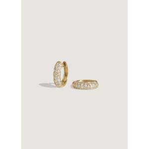 Diamond Pav Dome <b>Huggie</b> Earrings - Product Image 3