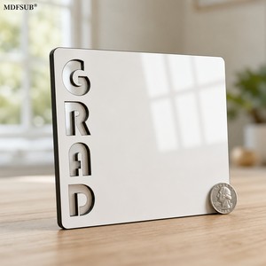 Cadre <span class=keywords><strong>photo</strong></span> rectangulaire vierge en MDF pour sublimation, certifié REACH EN71, 150x180mm, 5mm, avec support chevalet, pour logo personnalisé, compatible presse à chaud MDFSUB - Product Image 6