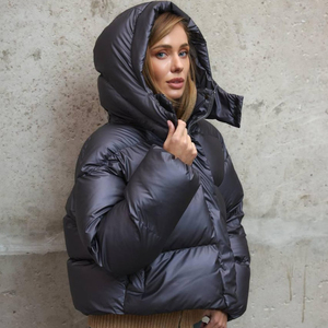 Women's <b>Quilted</b> Insulated Dyed Puffer Jacket <b>Wool</b> Lining Reversible Waterproof Bubble Style Winter Outerwear OEM Customizable - Product Image 4