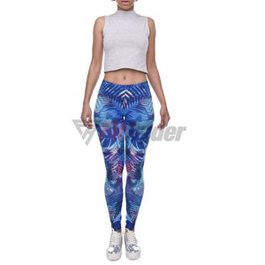 Leggings de gym taille haute personnalisés vêtements d'extérieur fitness tricotés 100% coton pour femmes pantalons de yoga avec taille élastique Style personnalisé - Product Image 4