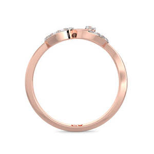 Anillo de diamantes con pétalos de oro rosa - Product Image 3