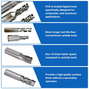 PCD cắt kim cương tip brazed Carbide Shank xoắn ốc phay <span class=keywords><strong>router</strong></span> <span class=keywords><strong>bit</strong></span> PCD làm sạch gỗ dưới bộ định tuyến <span class=keywords><strong>bit</strong></span> - Product Image 4