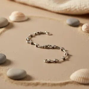 Chevillère en argent sterling 925 pour femmes, délicate, plaquée or, avec perle d'eau douce et diamant, matériau principal : or - Product Image 2