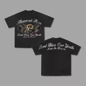 Servicio OEM, camisetas gráficas de tamaño personalizado, algodón transpirable, diseño personalizado y logotipos, camiseta unisex estampada en blanco Plus - Product Image 3