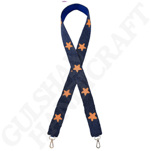 Hermoso cinturón de tirantes hecho a mano con bordado de cuentas de colores azul y naranja de GO ASTRON Design para niñas de la India - Product Image 2