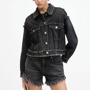 Conjunto de Chaqueta y Falda de Mezclilla para Mujer, Personalizado OEM |   Conjunto Casual de Otoño Relleno de Algodón |   Ropa Exterior de Mezclilla para Mujer de Alta Calidad al por Mayor - Product Image 3