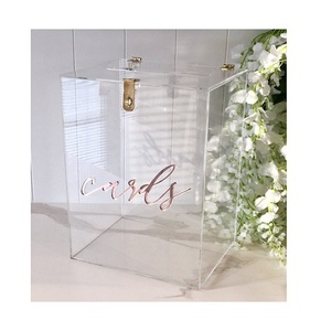 Caja de tarjeta de boda acrílica de diseño maravilloso, caja de tarjeta de forma cuadrada de Calidad exclusiva para accesorios de decoración de boda - Product Image 2