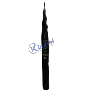 Nouveau Coeur Conception Plasma Noir Courbé Extension De Cils Pince À Épiler Pointe Pointue En Acier Inoxydable Étiquettes Privées Volume Fiber Lashes - Product Image 5