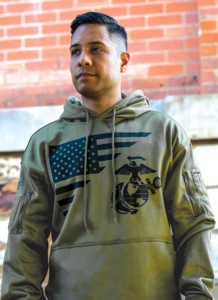 เสื้อฮู้ดดี้ผู้ชายทรงบ็อกซี่ผ้าเฟรนช์เทอร์รี่พิมพ์ลายพรางทั้งตัวแบบ DTG พร้อมงานปักลายแบบแอพพลิเคชั่น สไตล์สตรีทแวร์ - Product Image 4