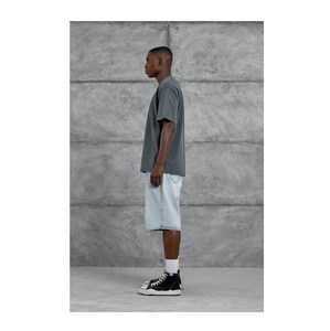 Polos oversize en coton 100% pour hommes, vêtements de fitness streetwear imprimés avec logo, t-shirts longs grande taille pour garçons - Product Image 3