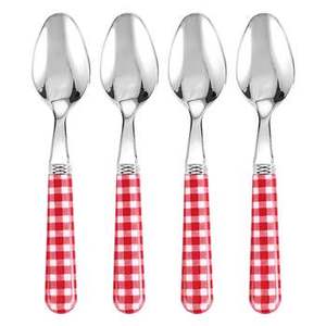 Couverts à tête ronde argentée avec poignée mince blanche Couverts élégants et modernes parfaits pour la table à manger, la cuisine et les cadeaux - Product Image 4