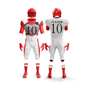 Ensemble d'uniformes de football américain personnalisés |   Tenue de football d'équipe avec maillot et pantalon |   Vêtements de sport en polyester respirant - Product Image 2