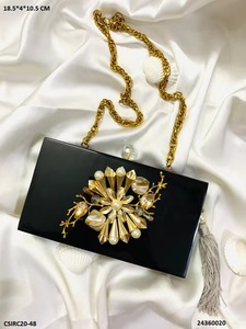 Bridal Women Antique Purse Ethnic Handmade Mother of Pearl Shell Metal Bag Shoulder & Cross Body Clutch Bag <b>for</b> Girls & Women - Product Image 5