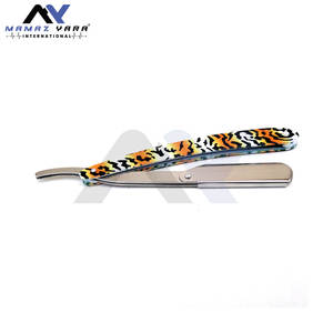 Navajas de Afeitar Profesionales de Hoja Recta con Mango Recubierto de Papel y Bloqueo Giratorio para Hombres, para Dar Forma a Bigote y Barba - Product Image 3