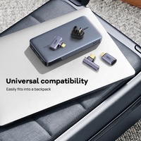 Adaptador USB C Hembra a USB C Macho de 100W, Convertidor OTG, Conector de Sincronización de Datos y Carga Rápida, Diseño en Ángulo para Laptop