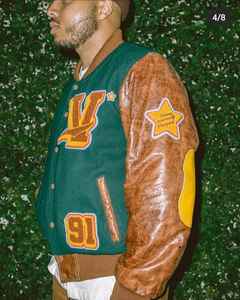 Chaquetas Varsity con mangas de cuero Letterman, diseño personalizado, logotipos bordados en chenilla, chaqueta universitaria de béisbol unisex - Product Image 5