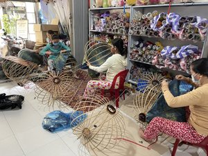 โคมไฟผ้าไหมสไตล์เวียดนามวัสดุไม้ไผ่ - Product Image 3