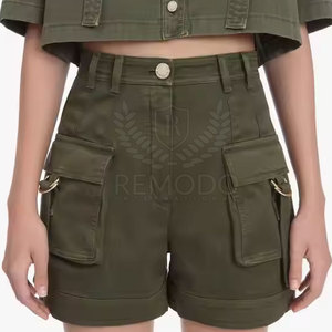 Pantalones cortos Cargo para mujer con bolsillos de cintura alta, pantalones cortos informales de verano para mujer para exteriores o ropa de calle - Product Image 3