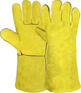 Gants de travail de haute qualité de 14 pouces gants de soudage de sécurité en cuir de vache avec fonctions anti-chaleur antidérapantes ignifuges - Product Image 1