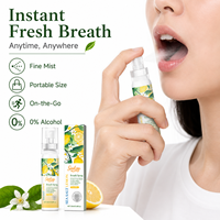 Spray Bucal Refrescante con Sal Marina y Limón, Elimina el Mal Aliento, Fragancia Refrescante de Limón, Spray Bucal Portátil para el Cuidado Bucal