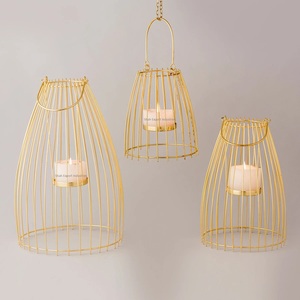 Linterna chapada en cobre con diseño de alambre de Metal de hierro para el hogar y la iluminación navideña de Pascua para colgar y decorar la mesa - Product Image 6