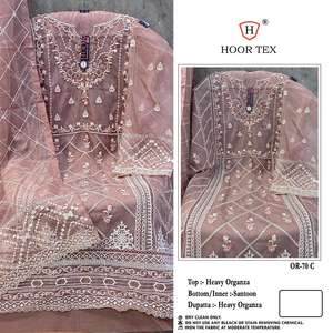 Qualité supérieure Indien Pakistan Ethnique Lourd Organza Salwar Costumes Dupatta Broderie Travail En Gros Approvisionnement D'usine À Vendre - Product Image 5