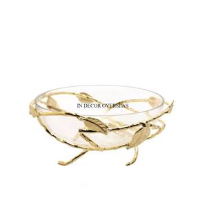 Nouvellement Arrivée Premium Qualité Métal Fait Blanc Et Or Couleur Fantaisie Unique Designer 2 Compartiment Servant Et Bol Décoratif - Product Image 2