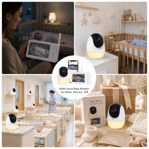Moniteur vidéo pour bébé avec écran IPS 4,3 pouces, WiFi <span class=keywords><strong>et</strong></span> FHSS double mode, caméra PTZ 1080P avec suivi des piétons, batterie 3500mAh, 22H, fonction VOX - Product Image 2