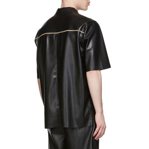 Chemises d'hiver en cuir décontractées pour hommes avec étiquette privée personnalisée, design unique des manches, prix raisonnable, service OEM disponible - Product Image 2