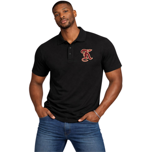 Polo Kappa Alpha Psi en chenille noire brodée en vieux anglais, fraternité grecque Nupe 1911, coton piqué premium, tee-shirt de golf - Product Image 1