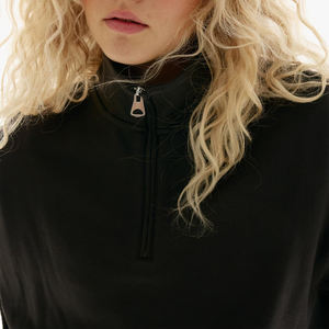 Sweat-shirt à demi-zip épais surdimensionné pour femme, taille plus, logo personnalisé, sweat-shirt de sport d'hiver, séchage rapide, course à pied en plein air, haut décontracté - Product Image 6