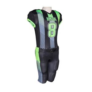 Vente en gros de maillots de football américain personnalisés imprimés par sublimation, manches courtes, 100% polyester, anti-UV, haute qualité, sur mesure - Product Image 4
