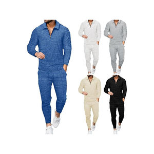 Conjunto Deportivo Unisex de Forro Polar para Invierno, Sudadera de Algodón Transpirable con Cierre, Pantalones con Cintura Elástica y Cordón Ajustable, Color Sólido, Estilo Casual - Product Image 6