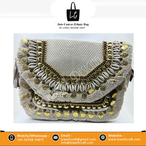 Sac à bandoulière élégant Boho Vintage Chic fait à la main en coton sac à bandoulière broderie glands Compact décontracté fourre-tout fermeture à glissière - Product Image 6