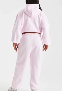 Conjunto Deportivo de Dos Piezas para Mujer, Talla Grande, por Encima de la Rodilla, Sólido, Bordado, Sudadera con Capucha para Invierno, Ropa Deportiva Informal - Product Image 3