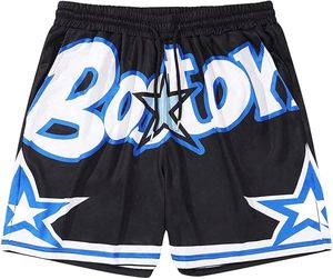 Pantalones Cortos Deportivos de Baloncesto para Hombre, Estilo Y2K, con Estampado Gráfico, Ribete a Rayas, Cintura con Cordón, Diseño Casual para Entrenamiento, Estilo Drippy, Ecológicos - Product Image 4